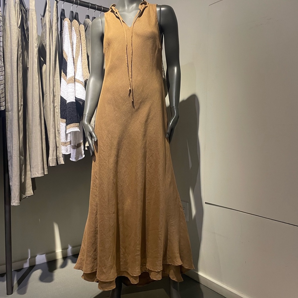 Sarah Pacini Flowing Tan Dress